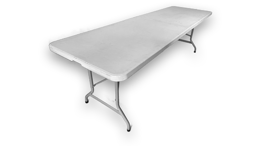 Eckige Tische mieten bei Ihrem Mobiliarverleih und Eventausstatter! Dieser Bankett Tisch 240 cm eignet sich besonders für lange Tafeln.